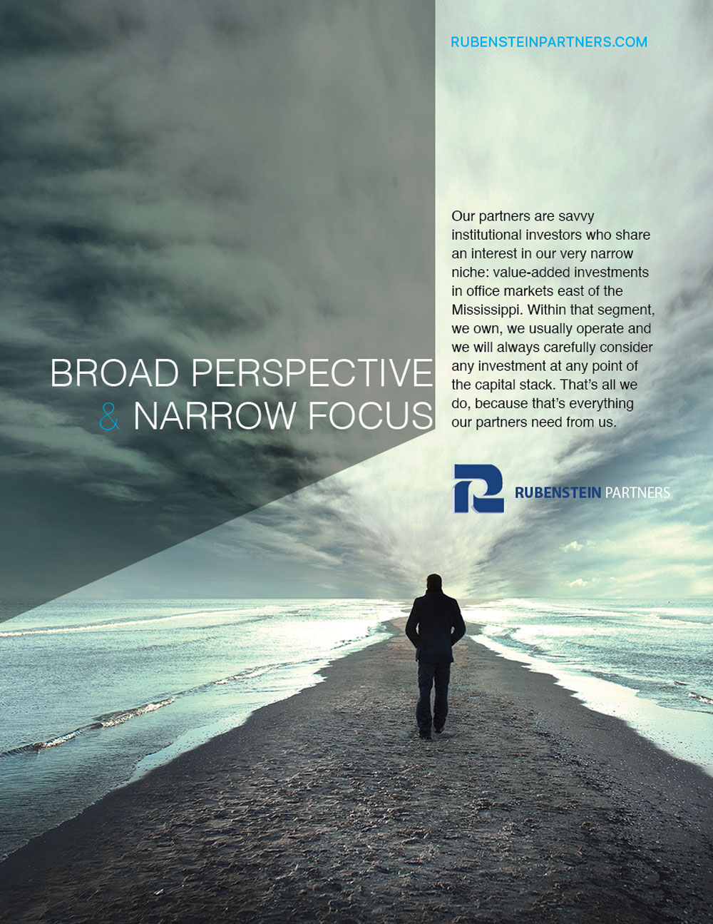 smart advertising graphic treatment with board perspective scenic view for investment firm